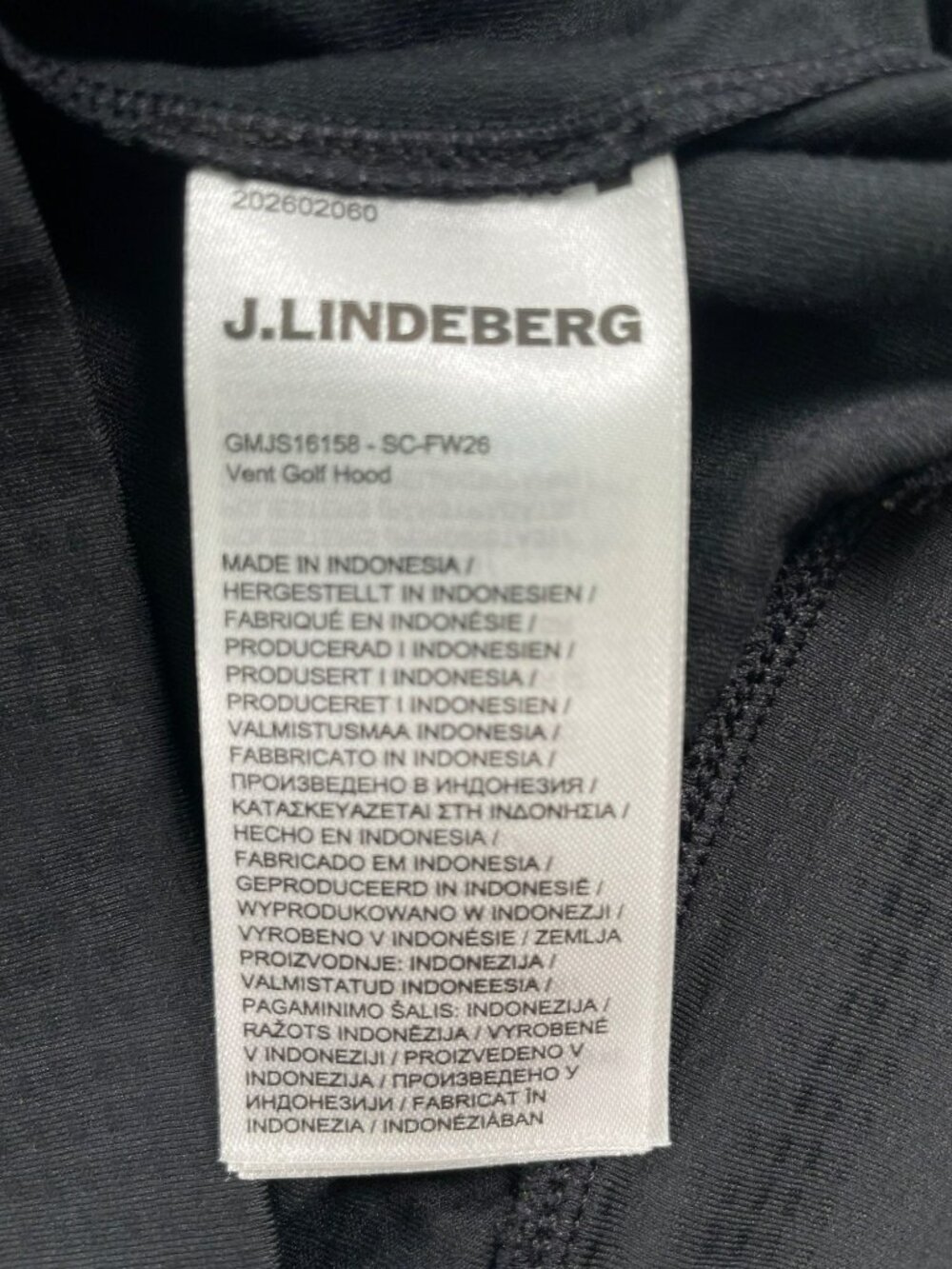 J.Lindeberg Vent Golf Hoodie Black Breathable Athletic Men's Sz Small ($130) NEW - Picture 7 of 8